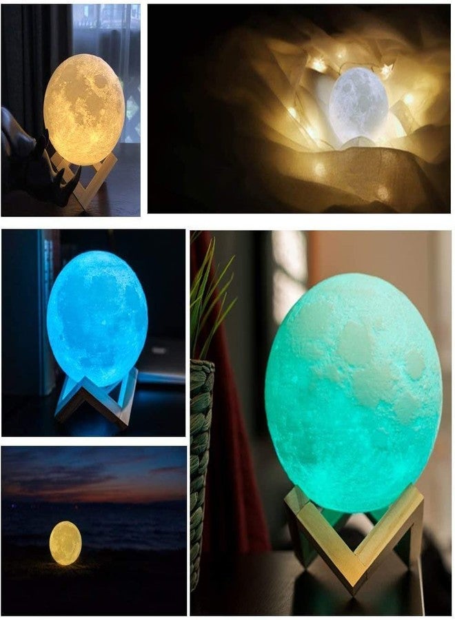 Lashify Silicone 3D Moon Lamp 7 Colour Moon Night Light Lamp for Bedroom for Adults and Kids Home Room Beautiful Indoor Lighting - 15 Cm, (Pack of 1) - Image 5