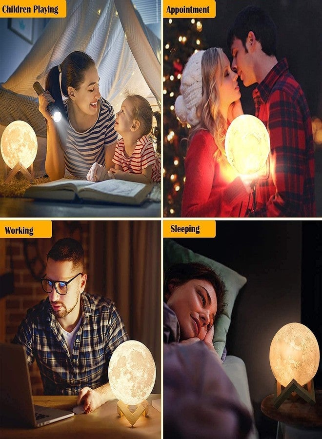 Lashify Silicone 3D Moon Lamp 7 Colour Moon Night Light Lamp for Bedroom for Adults and Kids Home Room Beautiful Indoor Lighting - 15 Cm, (Pack of 1) - Image 3