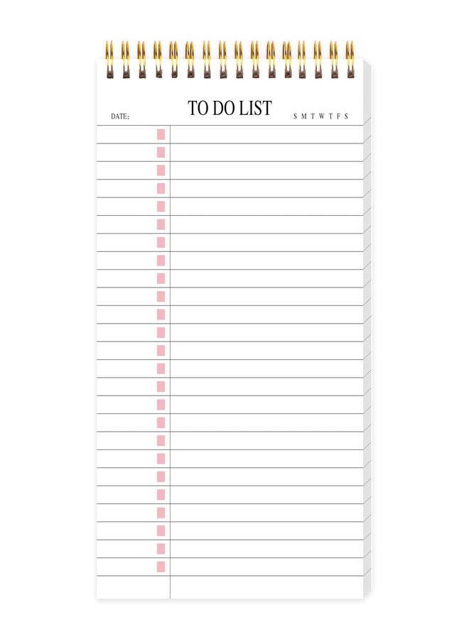 KAICN To Do List Notepad, Undated Daily Planner Notepad With To Do List Notebook Checklist Planner Spiral Waterproof Notepad for Office Supplies, School Planner, Pink, 52 Sheets/Pack, 5.5"*8.3" A5 Size - Image 1