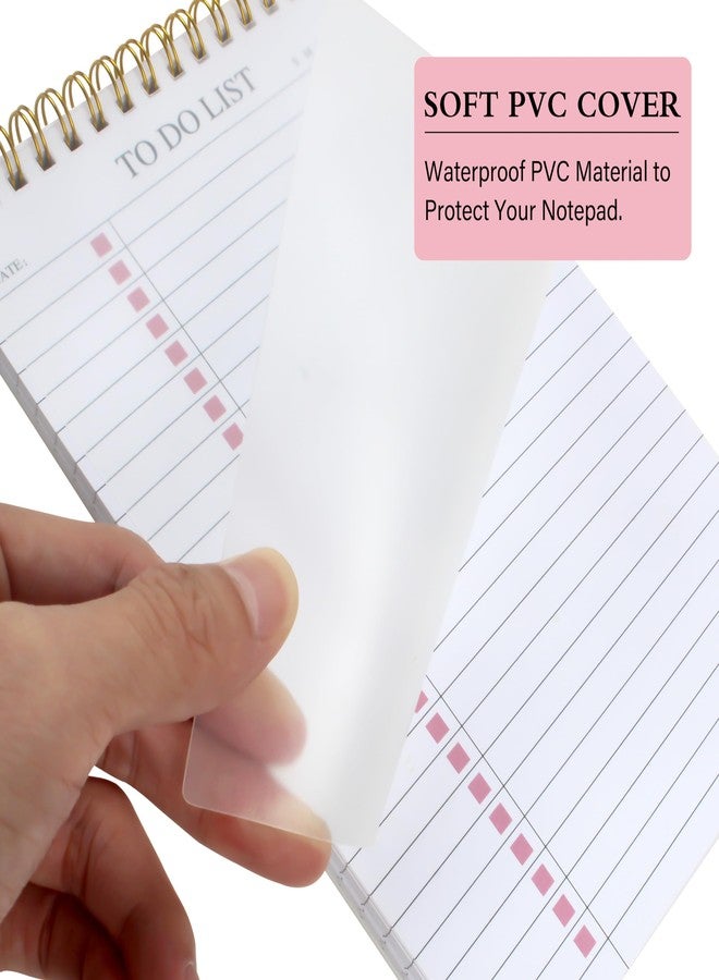 KAICN To Do List Notepad, Undated Daily Planner Notepad With To Do List Notebook Checklist Planner Spiral Waterproof Notepad for Office Supplies, School Planner, Pink, 52 Sheets/Pack, 5.5"*8.3" A5 Size - Image 4