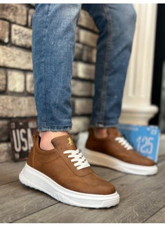 BA0327 Boa Brown White Thick High Sole Lace-Up Sports Men's Shoes