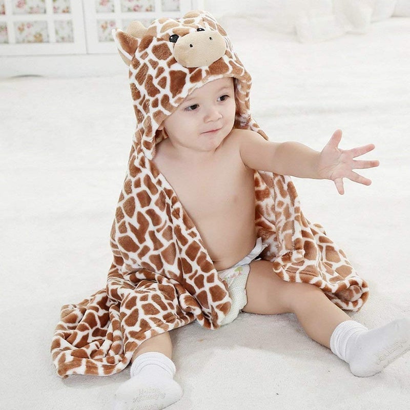Vauwmsr Baby Hooded Blanket Ultra Soft Warm Newborn Infant Swaddle Wrap Bath Shower Towel, 25.6" x 39.4", Brown - Image 5