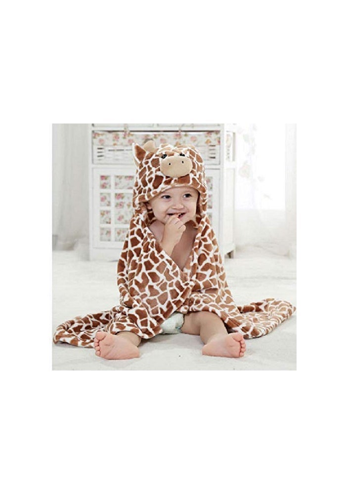 Vauwmsr Baby Hooded Blanket Ultra Soft Warm Newborn Infant Swaddle Wrap Bath Shower Towel, 25.6" x 39.4", Brown - Image 4
