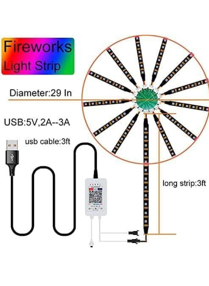 ELTRAZONE NEW LED Strip Lights Dream Color RGB Changing – Music Sound Sync Bluetooth Firework Lights with Remote Control, DC 5V USB LED Strip for Home, Party, Storefront, Window & Holiday Decoration - Image 4