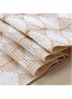 Excefore Table Runner, Hand Woven Table Runners Splicing Cotton with Tassel for Bohemian Decor, Beige Cream Boho Table Runner for Fall Wedding Party Modern Farmhouse Kitchen Dining Table Decor(71x 13.8")  - Image 4