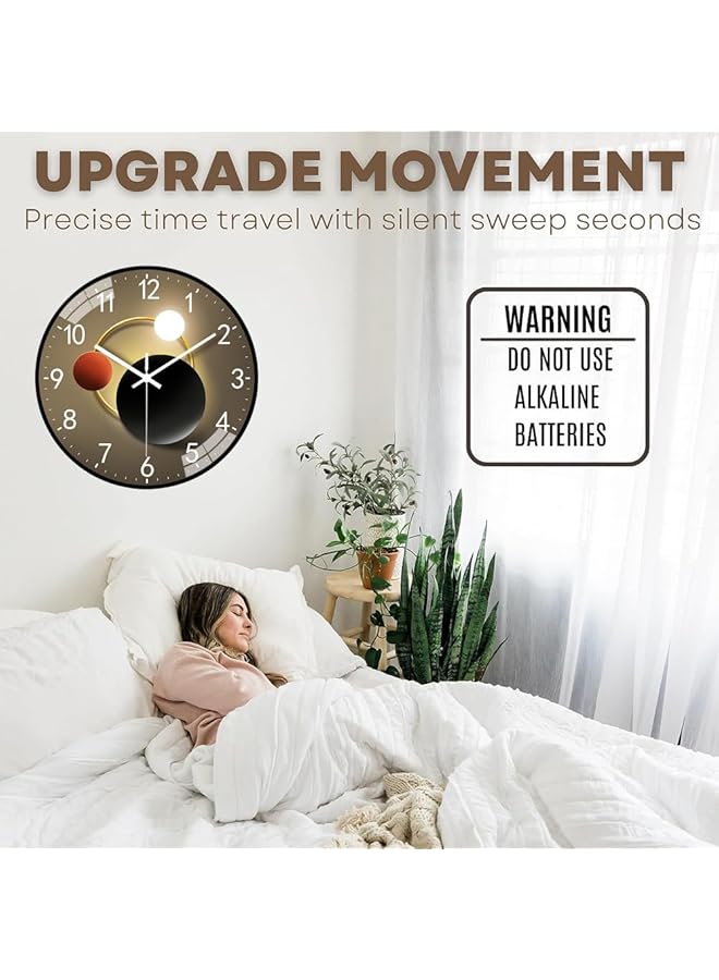 LINJIE Wall Clock 12 Inch Silent Non Ticking Wall Clocks Battery Operated Modern And Stylish Minimalist Metal Wall Clock Suitable For Homes Kitchens Classrooms And School Offices Easy To Read - Image 5