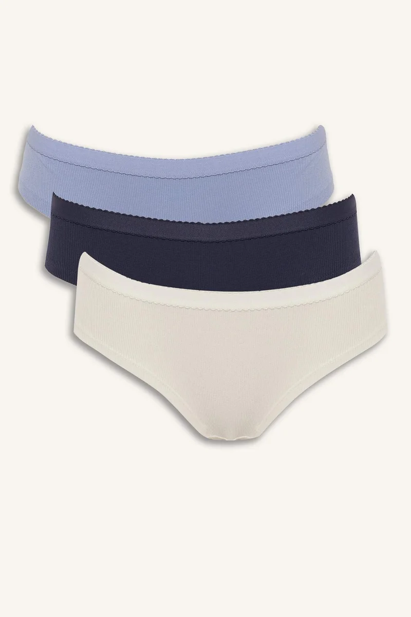Ribbed 3 Piece Hipster Panties
