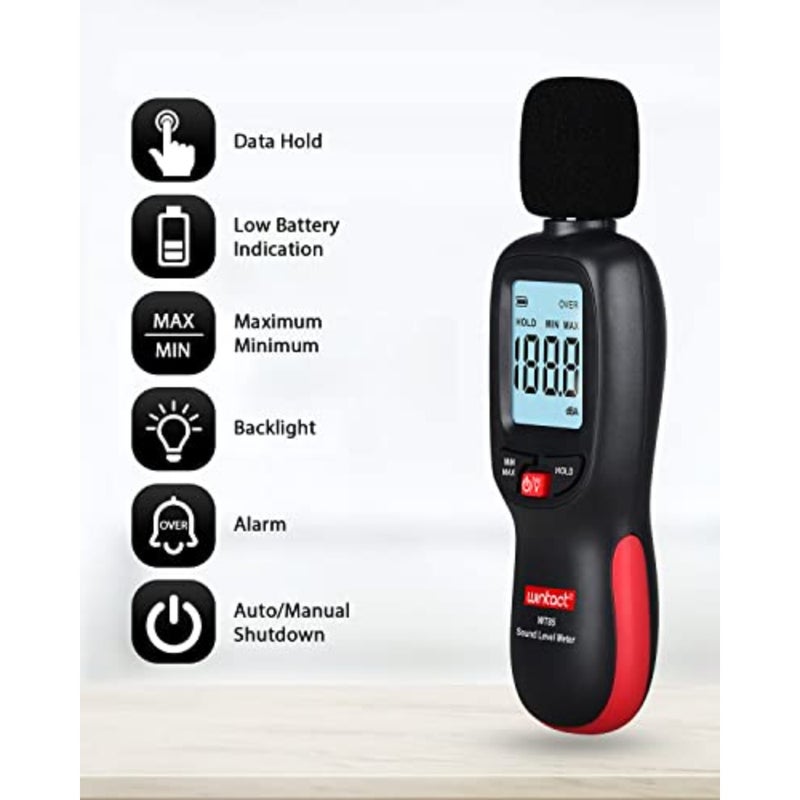 Wintact Decibel Meter 30 to 130dBA, Digital Sound Noise Level Reader Tester Portable with Calibration for Classroom Home, School, Outdoor, Ambient - Image 2