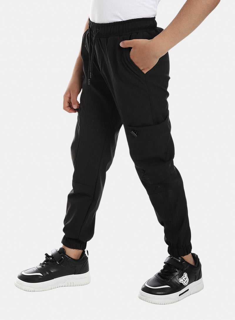 Andora Comfy Cargo Pants For Boys - Black - Image 2