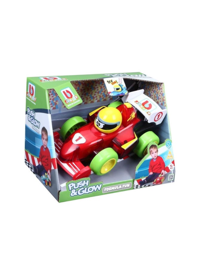 BB Junior BB Junior Push and Glow Formula Fun Car Toy, Red 