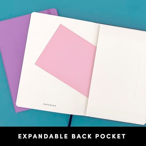 PAPERAGE Recycled Blank Journal Notebook, (Lilac), 160 Pages, Medium 5.6 in x 8 in - 100 GSM Thick Paper – Hardcover Journaling Notebook for Work, School, Note Taking or Sketching - Image 5