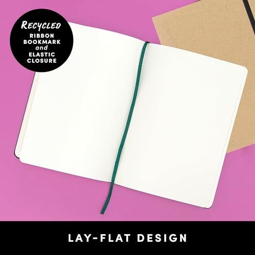 PAPERAGE Recycled Blank Journal Notebook, (Lilac), 160 Pages, Medium 5.6 in x 8 in - 100 GSM Thick Paper – Hardcover Journaling Notebook for Work, School, Note Taking or Sketching - Image 3