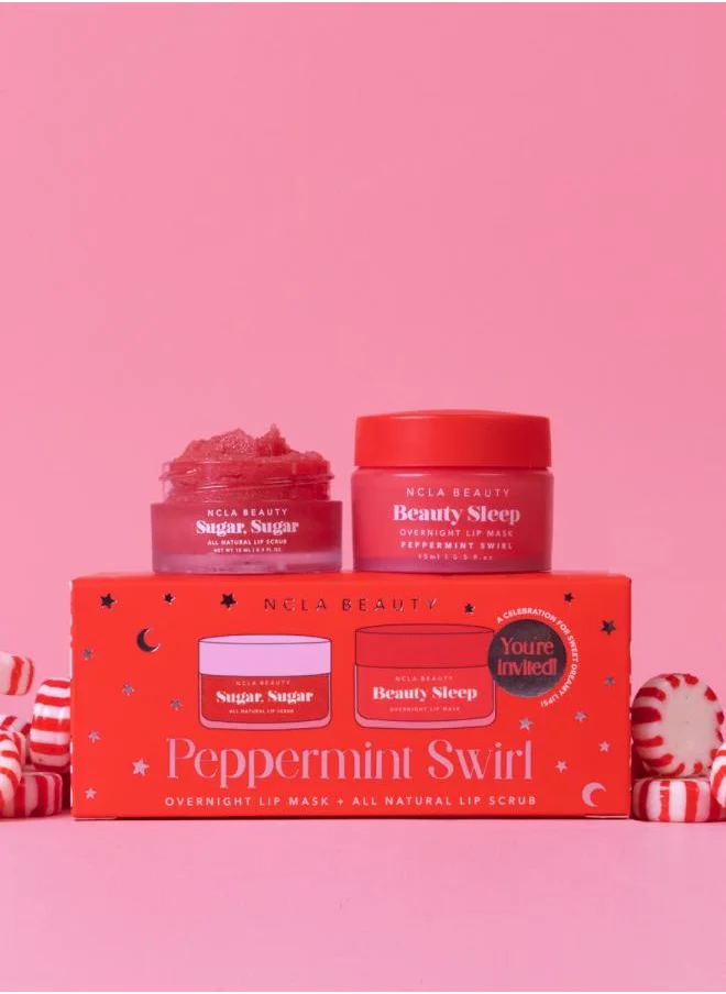 NCLA Slumber Party Lip Scrub + Lip Mask Set - Peppermint Swirl, Savings 26%