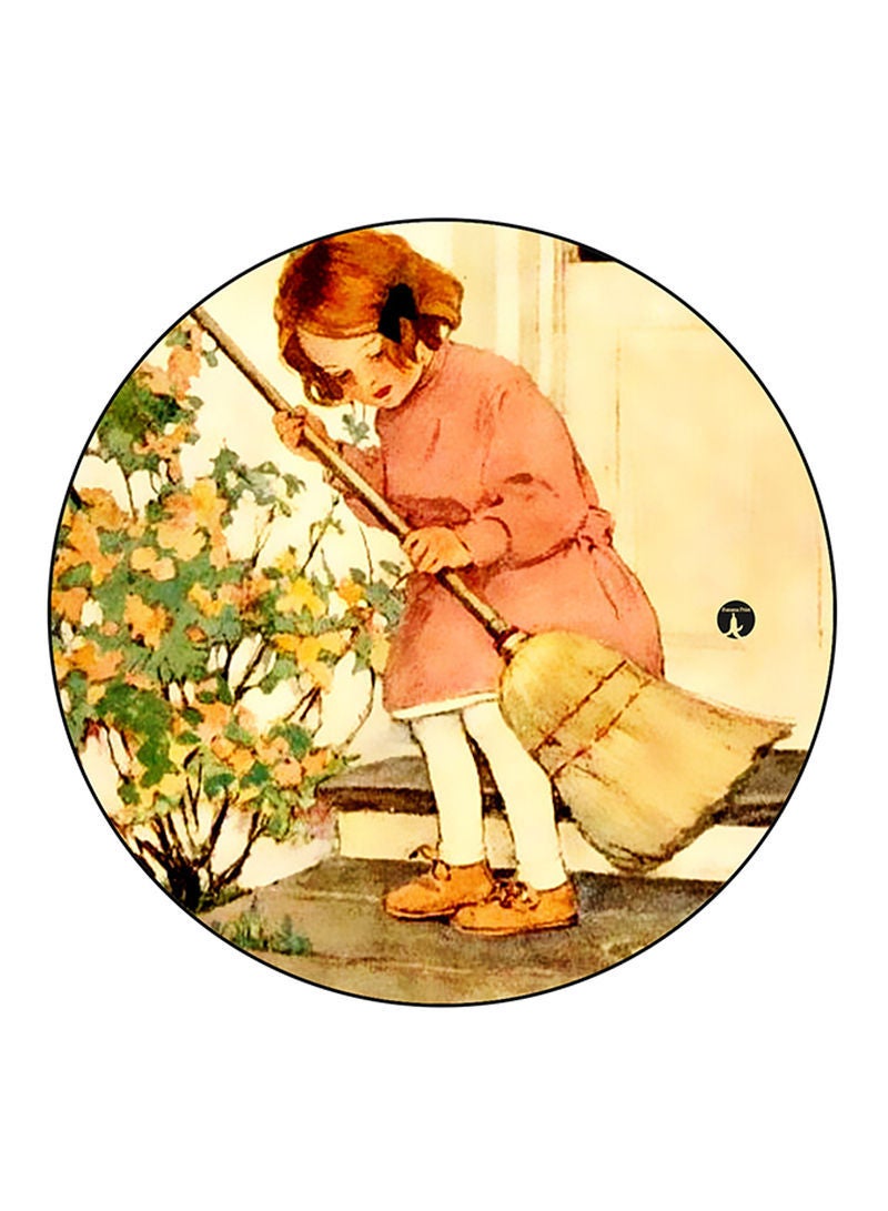 RKN Vintage Art Printed Mouse Pad  Round  Multicolour