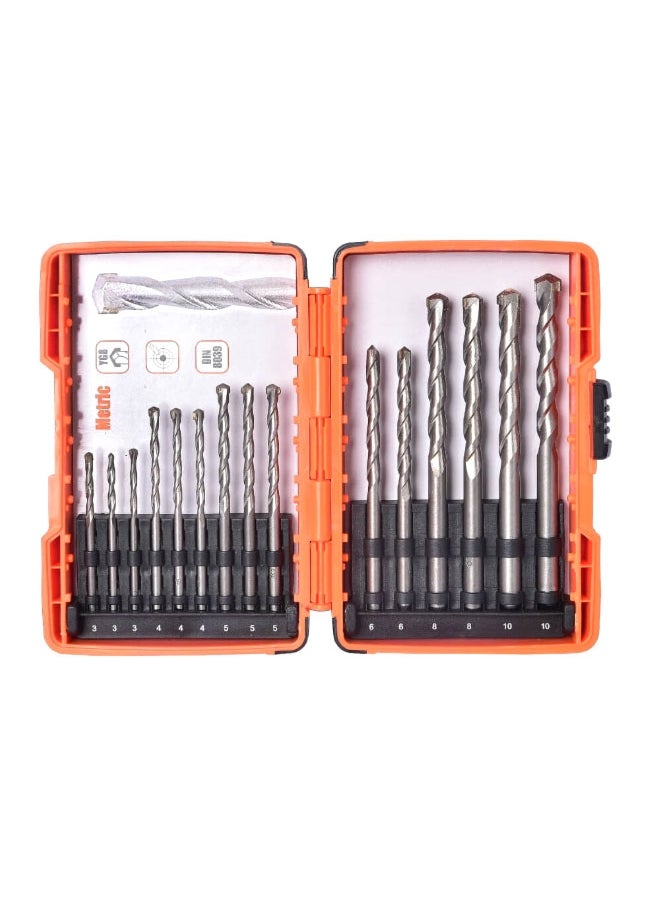 Tactix - 15-Piece Break-Resistant High Carbon Steel Concrete Drill Bit Set Silver 4.32 x 23.88 x 16.51 cm 418051 - Image 1