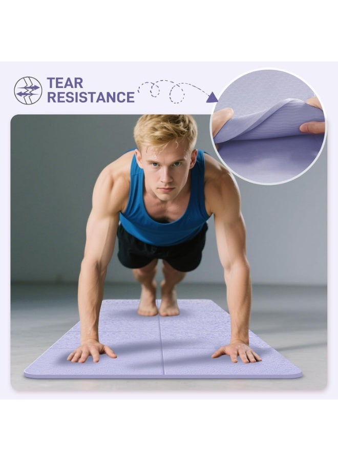 Bukela حصيرة يوغا قابلة للطي للسفر 72" × 32" × 0.32" بوصة، حصيرة تمارين قابلة للطي بسماكة 8 مم، حصيرة بيلاتس غير قابلة للانزلاق في الهواء الطلق للنساء والرجال، حصيرة يوغا سفر واسعة قابلة للتعبئة للتمرين واللياقة البدنية - Image 3