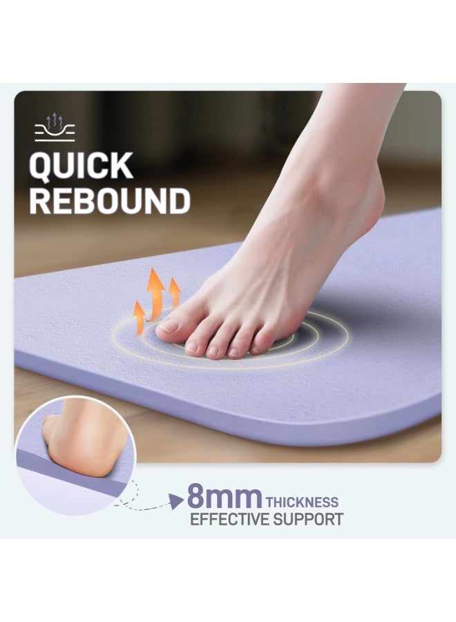 Bukela حصيرة يوغا قابلة للطي للسفر 72" × 32" × 0.32" بوصة، حصيرة تمارين قابلة للطي بسماكة 8 مم، حصيرة بيلاتس غير قابلة للانزلاق في الهواء الطلق للنساء والرجال، حصيرة يوغا سفر واسعة قابلة للتعبئة للتمرين واللياقة البدنية - Image 4