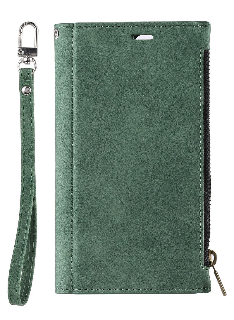 Suteni Flip Cover Leather Protective Hidden Card Slots Phone Case for iPhone