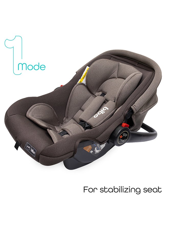 Moon Bibo Baby Carrier And Car Seat – Full Body Support Cushion, Group 0+ (0M+), Lightweight, Soft Infant Seat for Newborns, Travel Friendly – Brown - Image 2