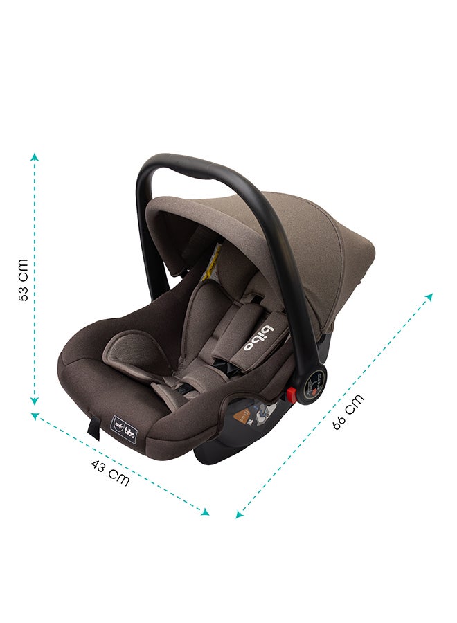 Moon Bibo Baby Carrier And Car Seat – Full Body Support Cushion, Group 0+ (0M+), Lightweight, Soft Infant Seat for Newborns, Travel Friendly – Brown - Image 4