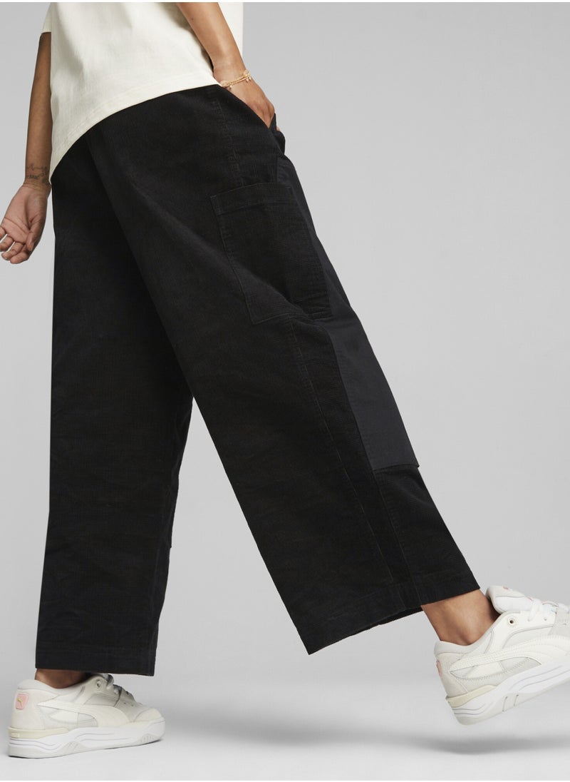 PUMA DOWNTOWN Womens Black Corduroy Pants  - Image 5