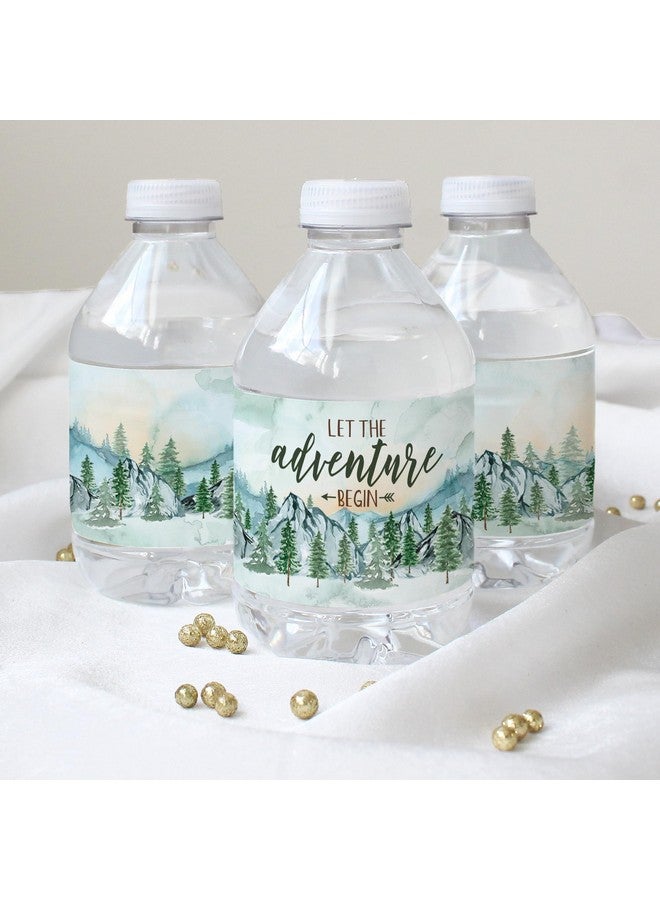 دسكتيكتفز ملصقات زجاجات مياه لحفل استقبال مولود جديد من Little Adventurer، ملصقات هدايا لحفل استقبال مولود جديد من المتنزهات الوطنية - عدد 24 ملصقًا، ملصقات Adventure Waits - Image 1