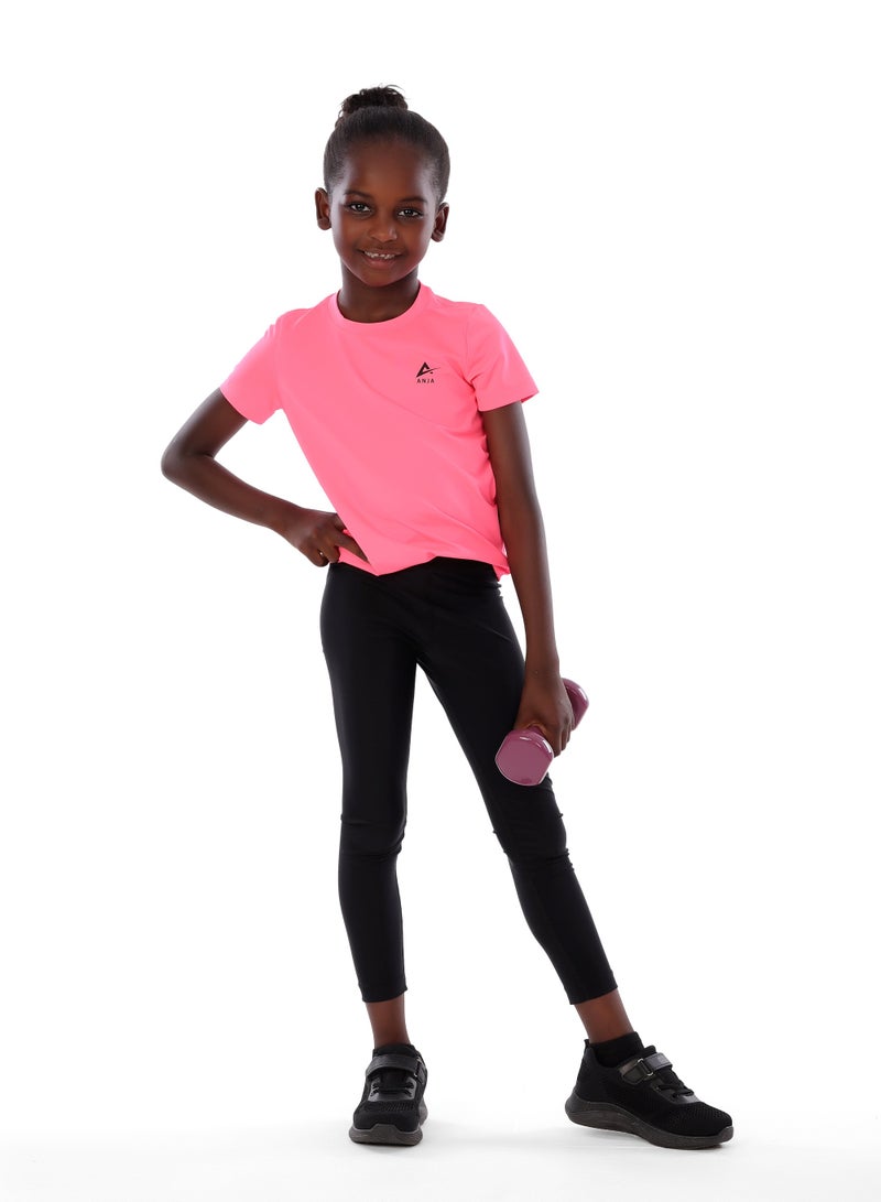 ANJA Girls' Pink Sport T-Shirt – Breathable, Lightweight Design - Image 5