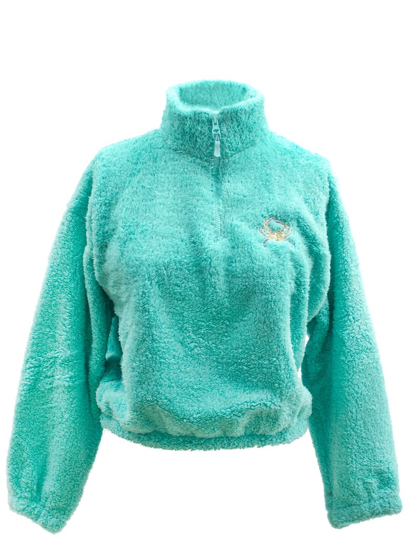 Anemoss Women’s Fleece Jacket, Quarter Zip, Classic Fit, Long Sleeve, Super Soft, Lightweight, Cute, Warm, Women’s Fleece Pullover, For Spring and Winter, Made in Turkey - Image 3