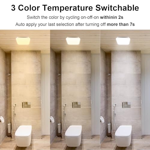 JOEAONZ Bathroom Exhaust Fan with Light 110 CFM Quiet with Color Change, 3000K/4000K/5500K 1000LM Household Ventilation Fan Light Combo, Energy Saving Ceiling Mount Bathroom Extractor, Memory Function - Image 3