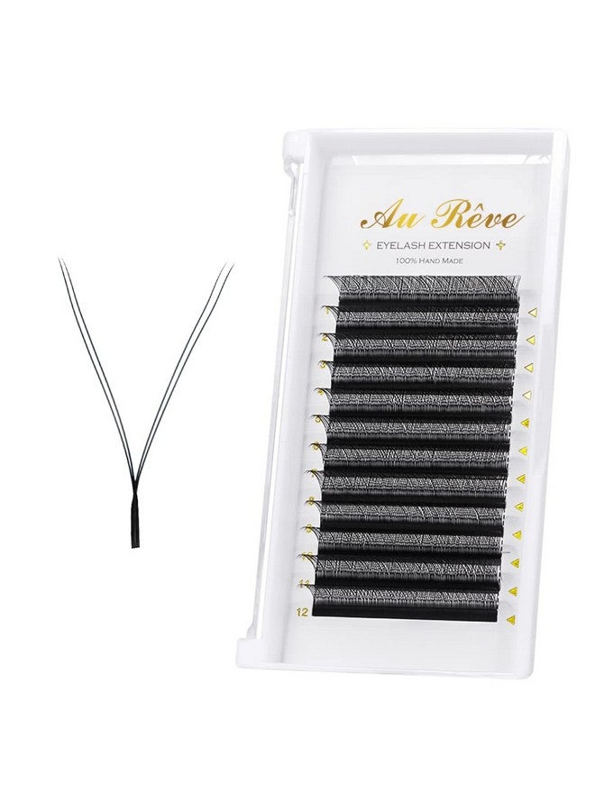 AuReve Y Lashes Extensions Yy Lash Extensions D Curl 0.07Mm 13Mm Mix Tray Y Shape 4D Volume Premade Fan Lashes Matte Black Easy Fans Lashes Professional Use Yy Lash (Yy 0.07 D 13Mm) - Image 1