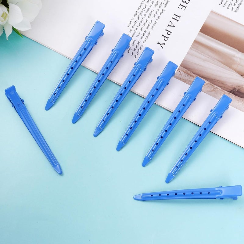Bantoye 24 Packs Duck Bill Clips, 3.35 Inches Rustproof Metal Alligator Curl Clips with Holes for Hair Styling, Hair Coloring, Dark Blue - Image 5