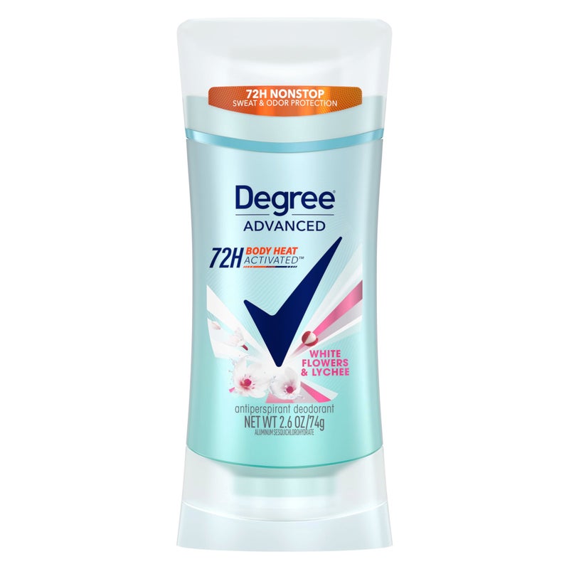 Degree Advanced Protection Antiperspirant Deodorant White Flowers & Lychee for 72-Hour Sweat & Odor Control for Women, with Body Heat Activated Technology, 2.6 oz - Image 1
