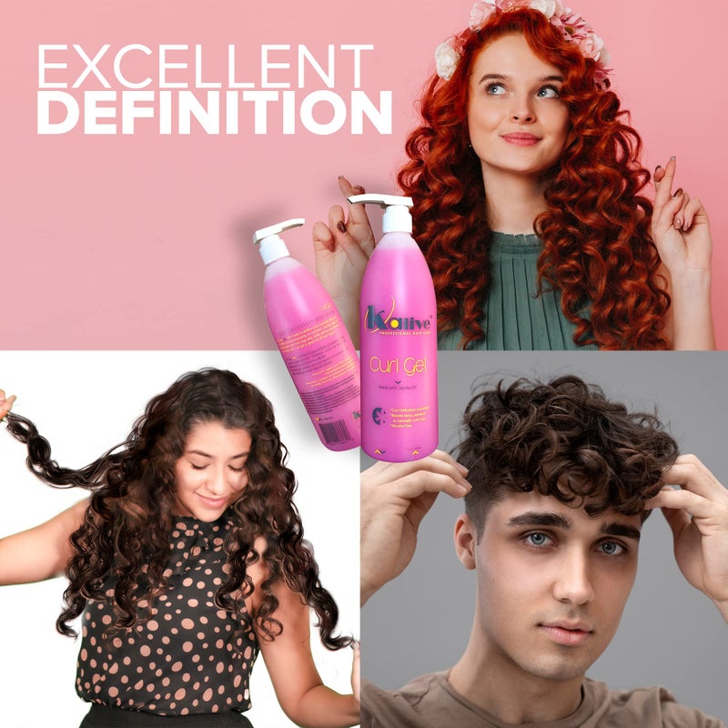 KALIVE 2 STYLE KALIVE Curl Gel, 2 Pack (16 oz each), For Curly Hair, Defines Curls, Waves and Hair Textures, Natural or Permed, Hair Care Product for Women - Image 5