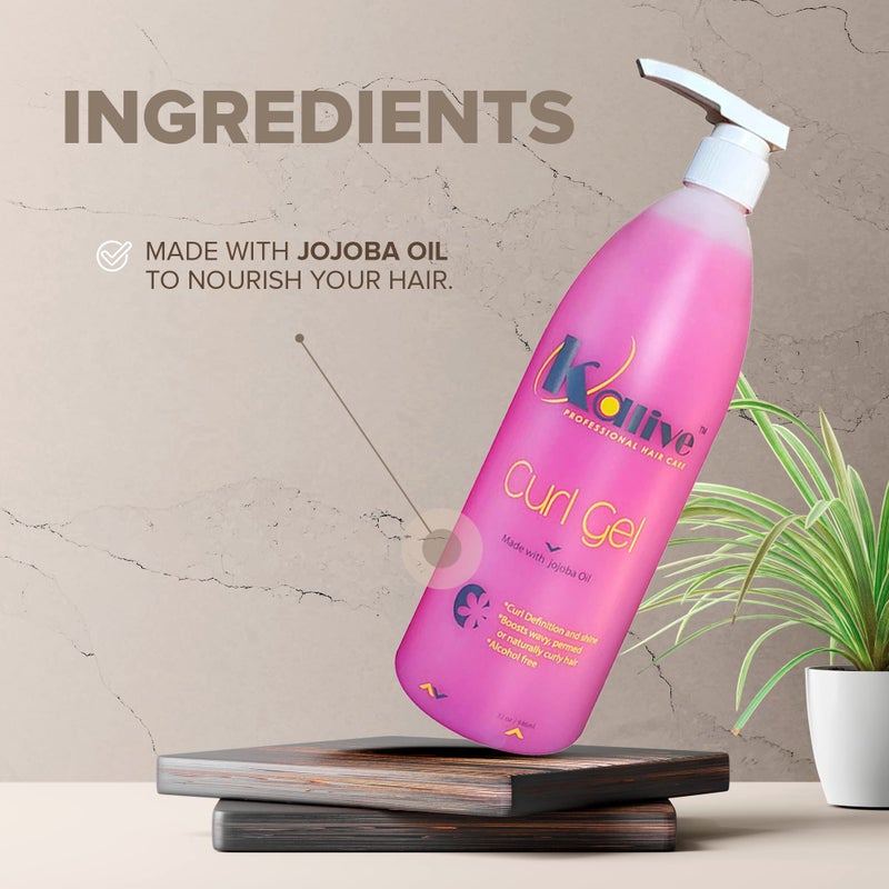 KALIVE 2 STYLE KALIVE Curl Gel, 2 Pack (16 oz each), For Curly Hair, Defines Curls, Waves and Hair Textures, Natural or Permed, Hair Care Product for Women - Image 3