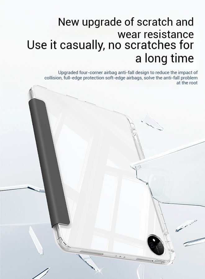 [clearance sales] Honor Pad X9 Case With Pen Slot, Honor Tablet 11.5-Inch Cover, Shockproof Y Folding Stand, Transparent Tpu Protective Case,  Flip Cover Stand Smart Wake-Up/ AED 23 Gift Set Anti-Glare Protective Film - Black - Image 5