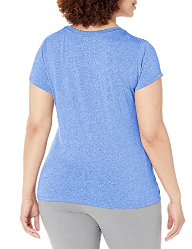 Hanes womens Sport Heathered Performance Vneck Tee Shirt Awesome Blue Heather Medium US - Image 3