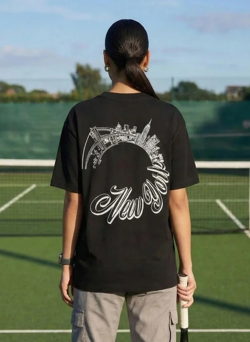 NOBERO Nobero Oversized Graphic Print T-shirt
