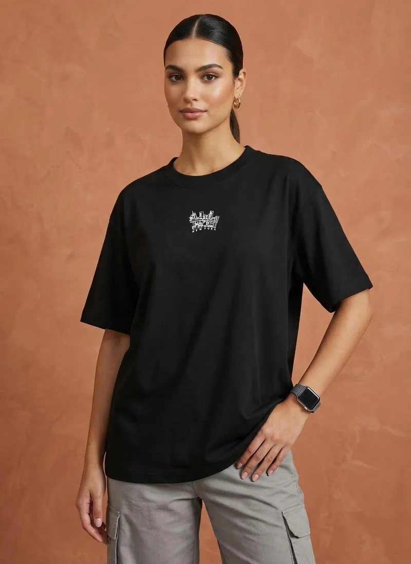 NOBERO Nobero Oversized Graphic Print T-shirt