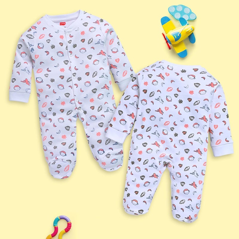 LuvLap Unisex Full Sleeve Rompers Set - 3 Pack for Infants (3-6 Months) - Image 3
