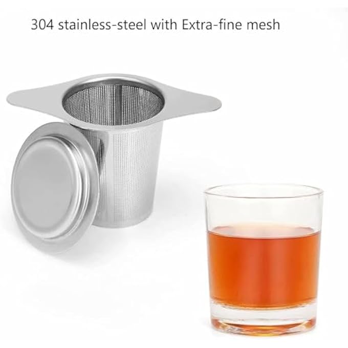 Khazna Stainless Steel Tea Infuser Premium Tea Strainer With Two Handles  Large Capacity For Loose Tea Leaf Classic Metal Mesh Tea Filter For Cups Mugs Teapots Style 1 - Image 4