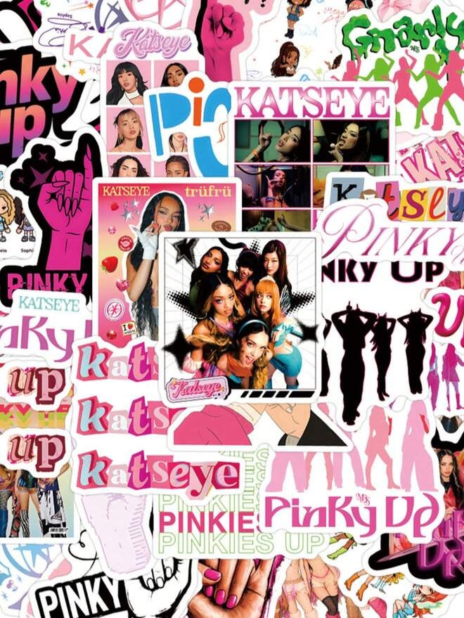 50pcs Katseye Stickers Katseye Gifts Katseye Merchandise Katseye Posters Katseye Decor Vinyl Stickers Suitable For Water Bottles, Guitars, Luggage, Phones, Phone Cases, Laptops, Skateboards, Gifts