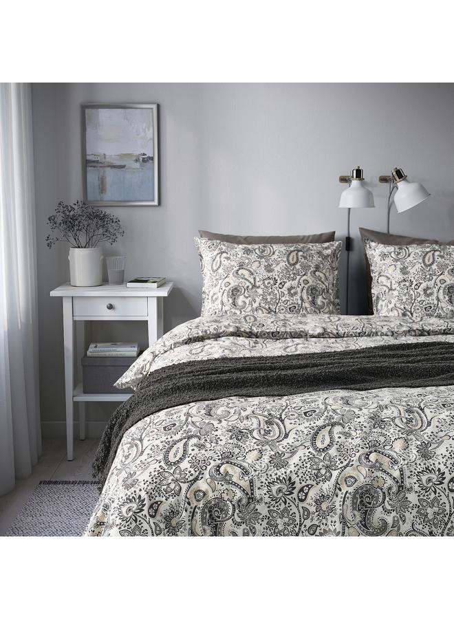 Green Tiger Duvet cover and 2 pillowcases, grey/white, 240x220/50x80 cm - Image 3