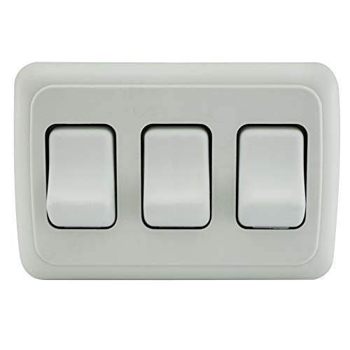 American Technology Components Triple SPST On-Off Switch with Bezel, 12-Volt, for RV, Trailer, Camper (White) - Image 2