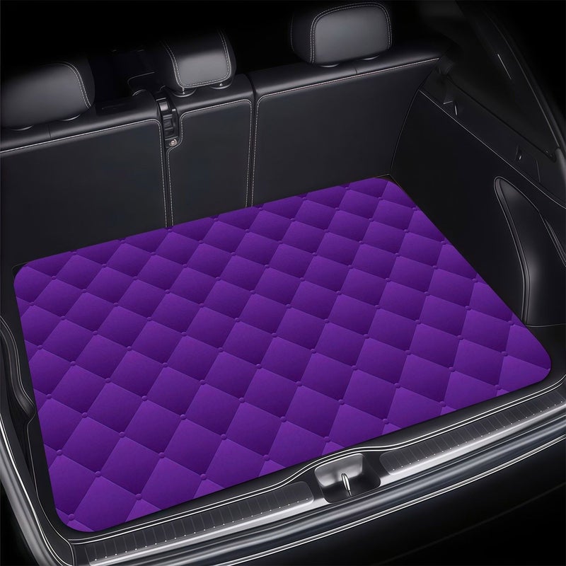 Car Trunk Mat 1pc Purple Quilted Durable Polyester 3D Embossed Easy Clean Universal Fit - Image 1
