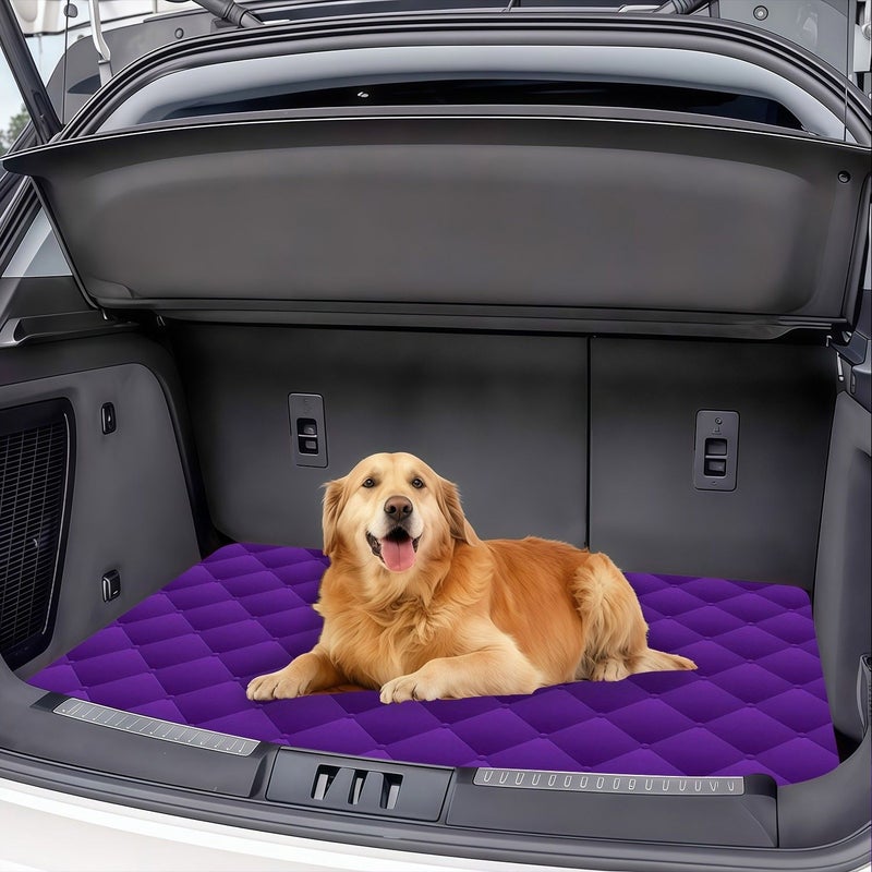Car Trunk Mat 1pc Purple Quilted Durable Polyester 3D Embossed Easy Clean Universal Fit - Image 3