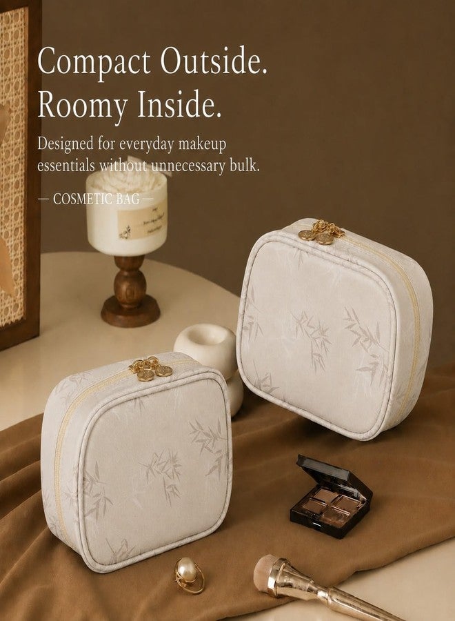 Small Makeup Bag for Purse, Compact Travel Cosmetic Organizer with Dividers - Image 5