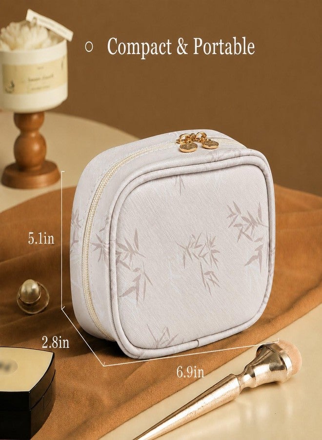 Small Makeup Bag for Purse, Compact Travel Cosmetic Organizer with Dividers - Image 3