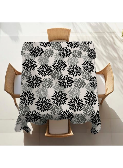 مفرش طاولة مخملي من الكتان بنقشة زهور - قماش منسوج لتناول الطعام والمناسبات الخاصة وديكور المنزل - فائق النعومة ومقاوم للتجاعيد - قطعة واحدة