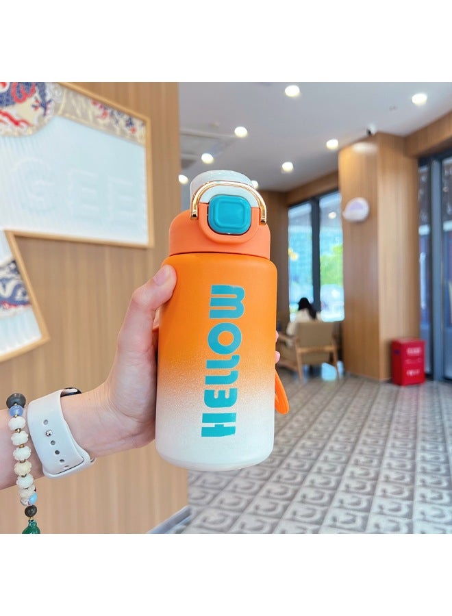 Gradient Thermos Cup Sports Fitness Kettle Insulation Ice Protection Students Outdoor Sports Portable Straw Cups