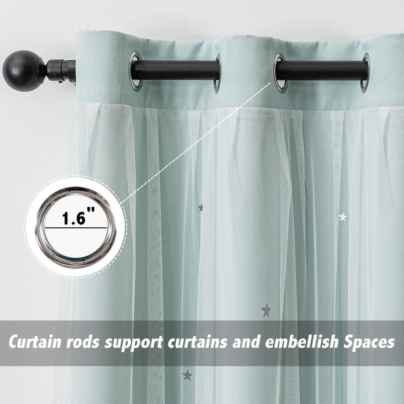 indistar Star Cutout Kids Window Blackout Curtains for Girl Bedroom Window Room Darkening Curtains & Drapes Baby Nursery Curtains (2 Panel,52Wx63L inch,Light Blue) - Image 4